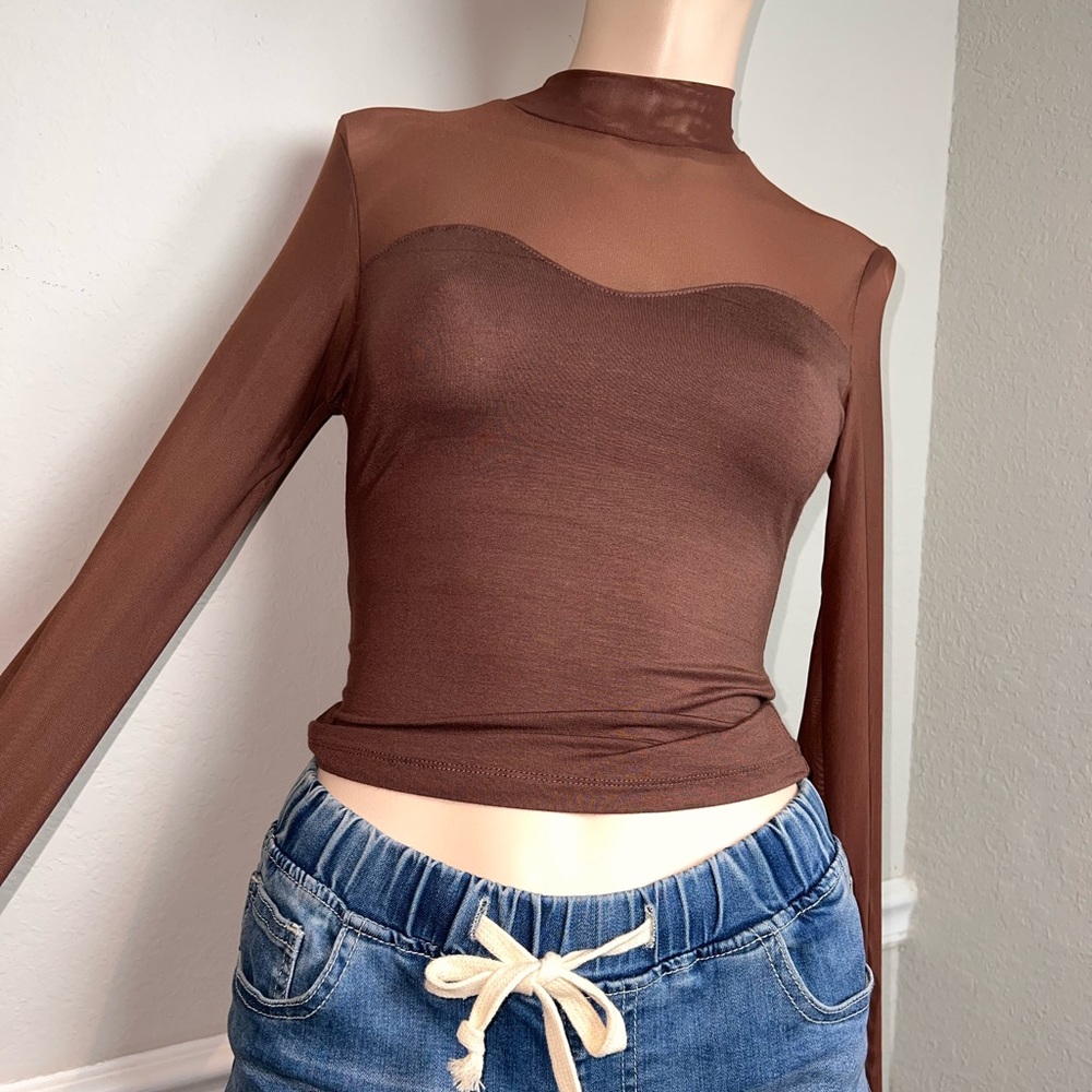 Nude Mesh Top